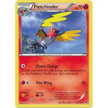 Pokemon Trading Card Game XY Base Set Uncommon Fletchinder #27 [Reverse Holo]