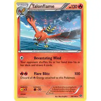 Pokemon Trading Card Game XY Base Set Cosmo Holo Rare Talonflame #28 [Moderately Played]