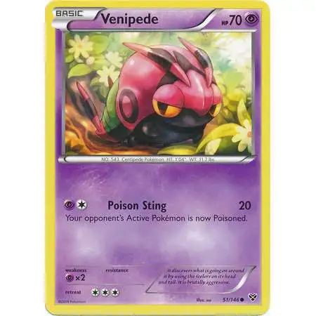 Pokemon Trading Card Game XY Base Set Common Venipede #51