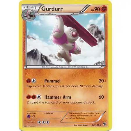 Pokemon Trading Card Game XY Base Set Uncommon Gurdurr #66