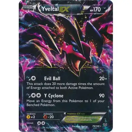 Pokemon Trading Card Game XY Base Set Ultra Rare Yveltal EX #79 [Damaged]