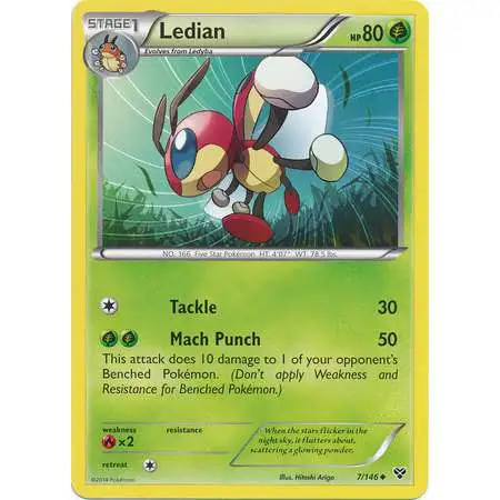 Pokemon Trading Card Game XY Base Set Uncommon Ledian #7 [Reverse Holo] [Lightly Played]