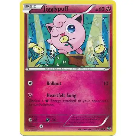 Pokemon Trading Card Game XY Base Set Common Jigglypuff #87 [Reverse Holo] [Moderately Played]