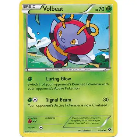 Pokemon Trading Card Game XY Base Set Uncommon Volbeat #8 [Reverse Holo] [Moderately Played]