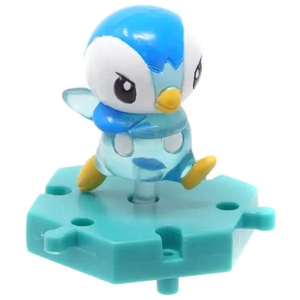 Pokemon Japanese Connecting Figures Piplup 1-Inch PVC FIgure [Translucent Loose]