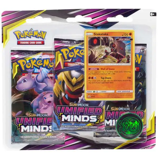 Pokemon Sun & Moon Unified Minds Stakataka Special Edition [3 Booster Packs, Promo Card & Coin]