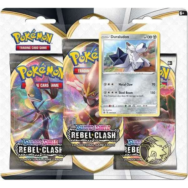 Pokemon Sword & Shield Rebel Clash Duraludon Special Edition [3 Booster Packs, Promo Card & Coin]