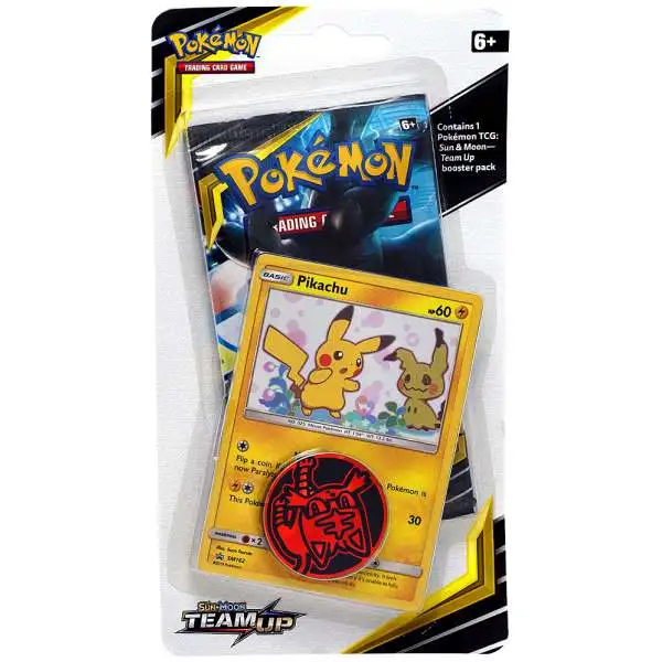 Pokemon Sun & Moon Team Up Pikachu Checklane BLISTER Pack [Booster Pack, Promo Card & Coin]