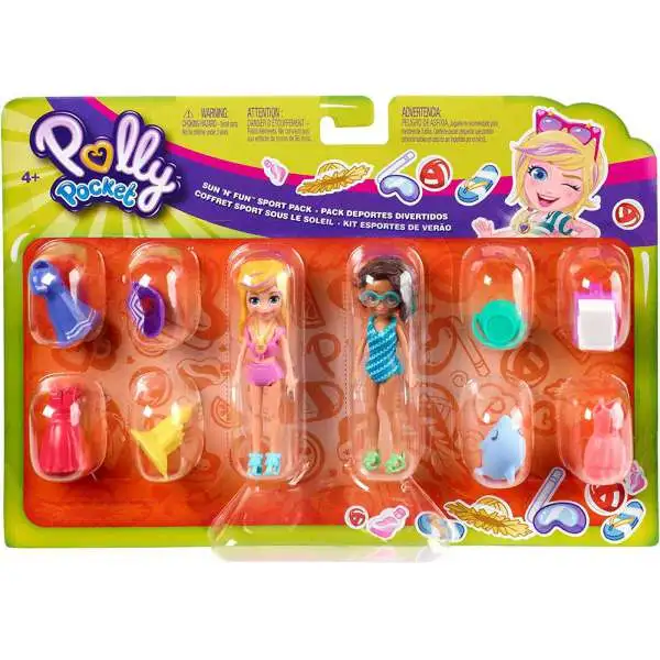 Polly Pocket Sun 'N' Fun Sport Pack Mini Figure Play Set