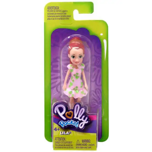 Polly Pocket Trendy Outfit Lila Mini Figure [Pink & Green Dress]