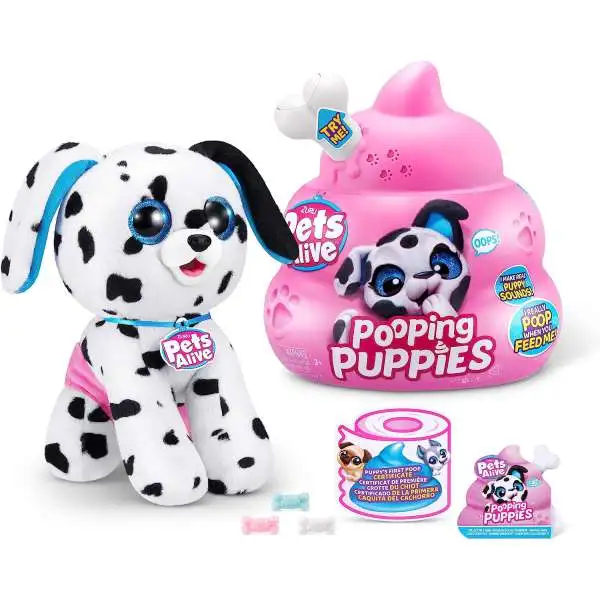 Pets Alive Pooping Puppies Dalmation Interactive Plush [White Bone]
