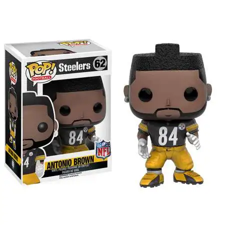 Funko NFL Pittsburgh Steelers POP Football Antonio Brown Vinyl Figure 62  Black Jersey, Damaged Package - ToyWiz