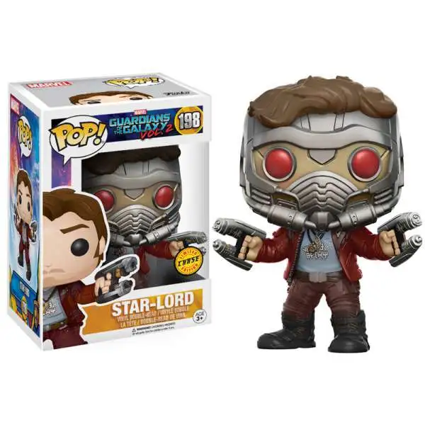 Funko Guardians of the Galaxy Vol. 2 POP! Marvel Star-Lord Vinyl Bobble Head #198 [Mask On, Chase Version]