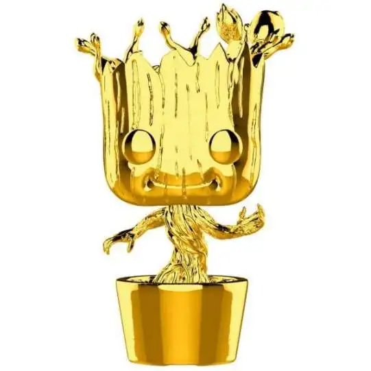 Funko Marvel Studios 10 POP! Marvel Groot Vinyl Bobble Head #378 [Gold Chrome, Loose]
