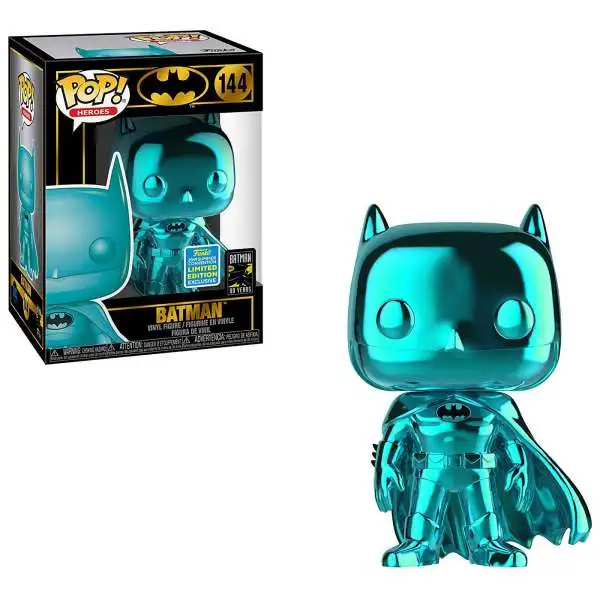 Funko DC Batman 80th POP! Heroes Batman Exclusive Vinyl Figure #144 [Teal Chrome]