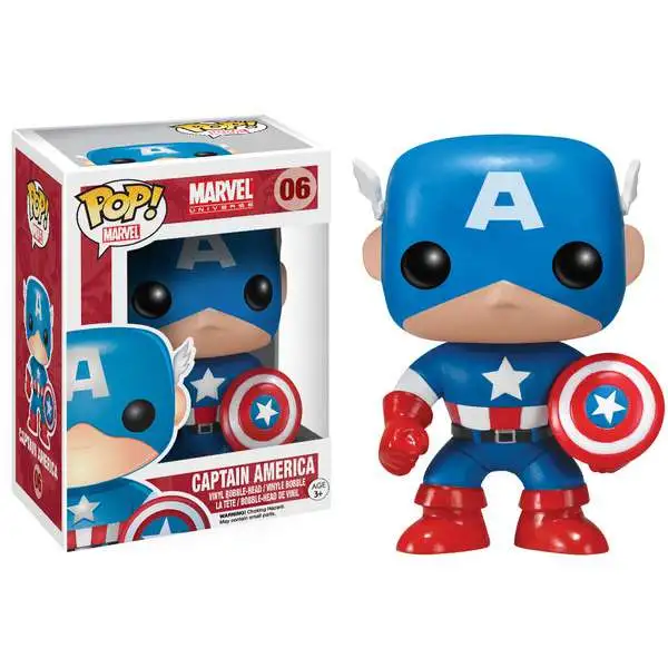 Funko Marvel Universe POP! Marvel Captain America Vinyl Bobble Head #06 [Damaged Package]