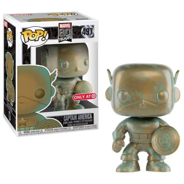 Funko 80th Anniversary POP! Marvel Captain America Exclusive Vinyl Figure #497 [Patina, Damaged Package]