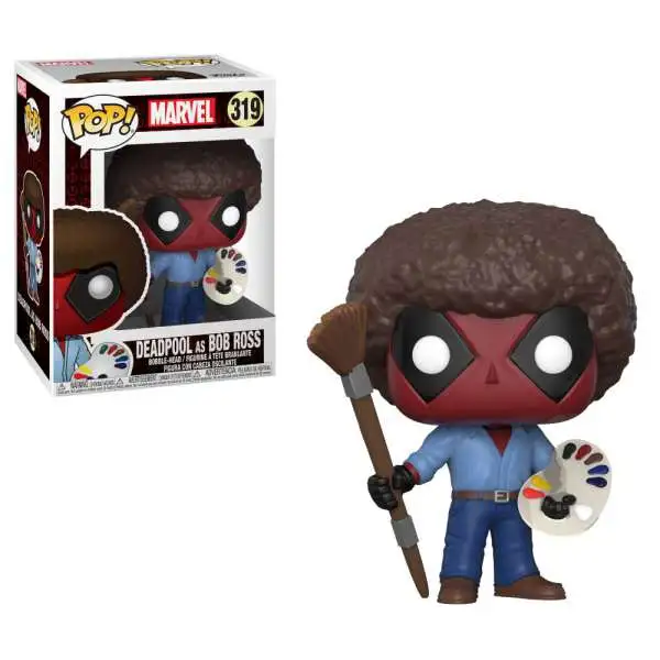Funko POP! Marvel Deadpool as Bob Ross Vinyl Bobble Head #319