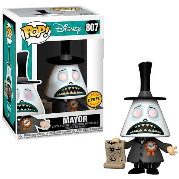 Funko Nightmare Before Christmas POP! Disney Mayor Vinyl Figure #807 [Chase Version, White Scared Face with Paper]