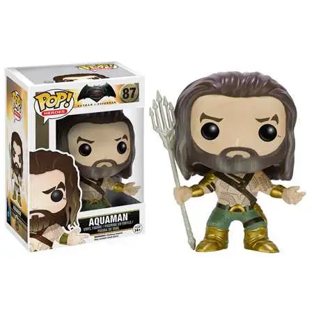 Funko DC Batman V Superman: Dawn of Justice POP! Heroes Aquaman Vinyl Figure #87 [Dawn of Justice, Damaged Package]
