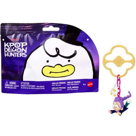 KPop Demon Hunters Hello Friend Mini Reveal Mystery Pack [1 RANDOM Keychain Clip Figure]