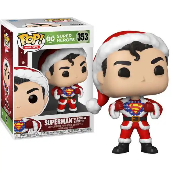 Funko DC Holiday POP! Heroes Superman with Sweater Vinyl Figure #353 [Damaged Package]