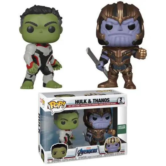 Funko Avengers Endgame POP! Marvel Hulk & Thanos Exclusive Vinyl Bobble Head 2-Pack