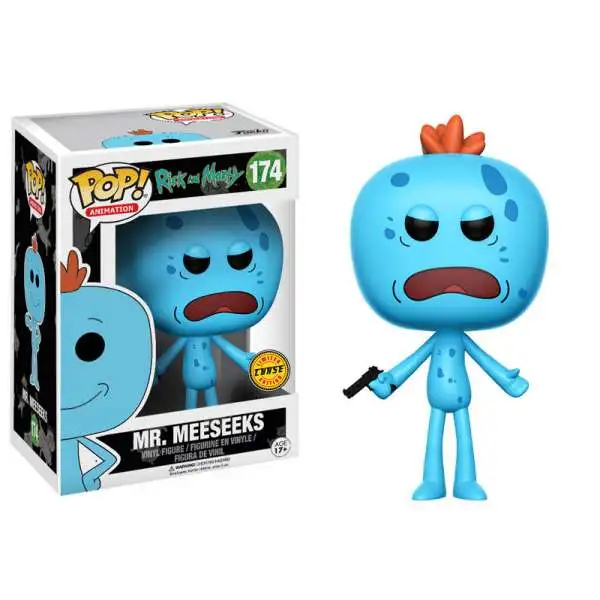 Funko Rick & Morty POP! Animation Mr. Meeseeks Vinyl Figure #174 [Frown With Gun, Chase Version]