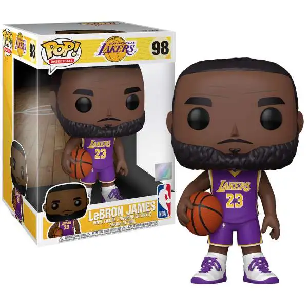 Funko NBA Los Angeles Lakers POP! Basketball LeBron James 10-Inch Vinyl Figure #98 [Purple Jersey, Damaged Package]