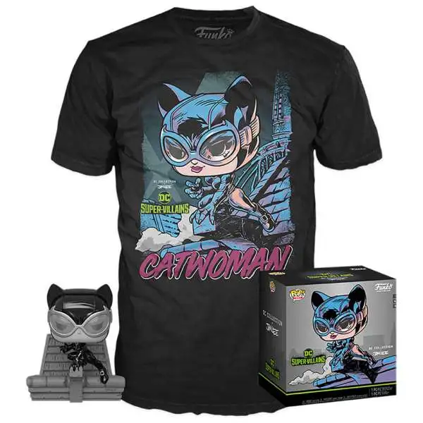 Funko DC Collection by Jim Lee POP! Tees Catwoman Exclusive Vinyl Figure & T-Shirt [Medium]
