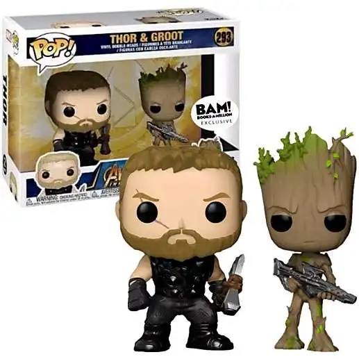 Funko Avengers Infinity War POP! Marvel Thor & Groot Vinyl Bobble Head 2-Pack #293
