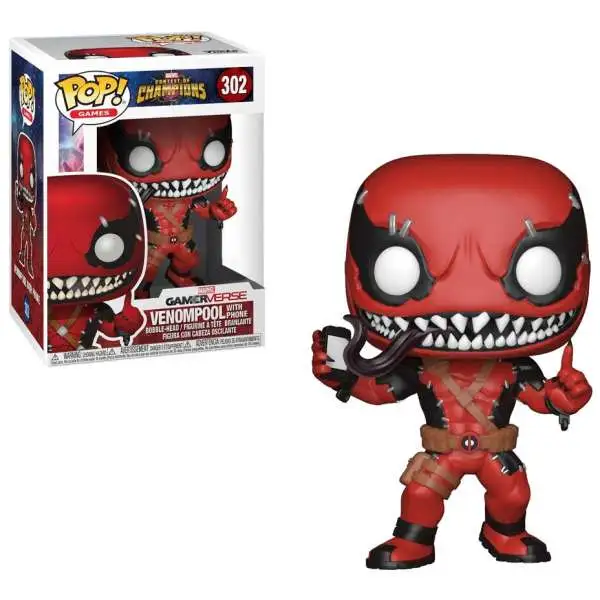 Funko Marvel Contest of Champions POP! Games Venompool with Phone Exclusive Vinyl Bobble Head #302