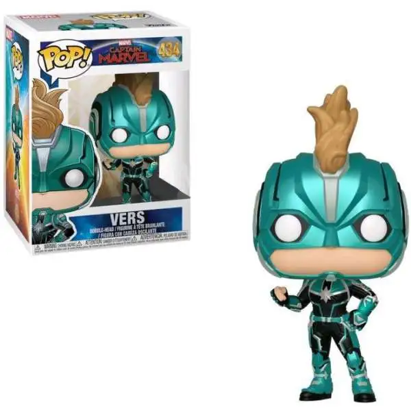 Funko Captain Marvel POP! Marvel Vers Exclusive Vinyl Figure #434 [with Helmet, Damaged Package]