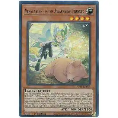 YuGiOh Power of the Elements Super Rare Vernusylph of the Awakening Forests POTE-EN017