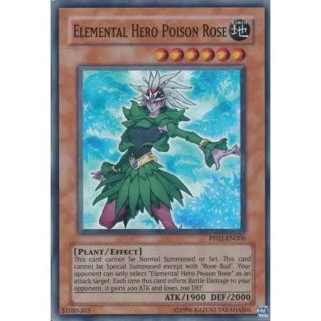 YuGiOh Trading Card Game Premium Pack 2 Super Rare Elemental Hero Poison Rose PP02-EN006
