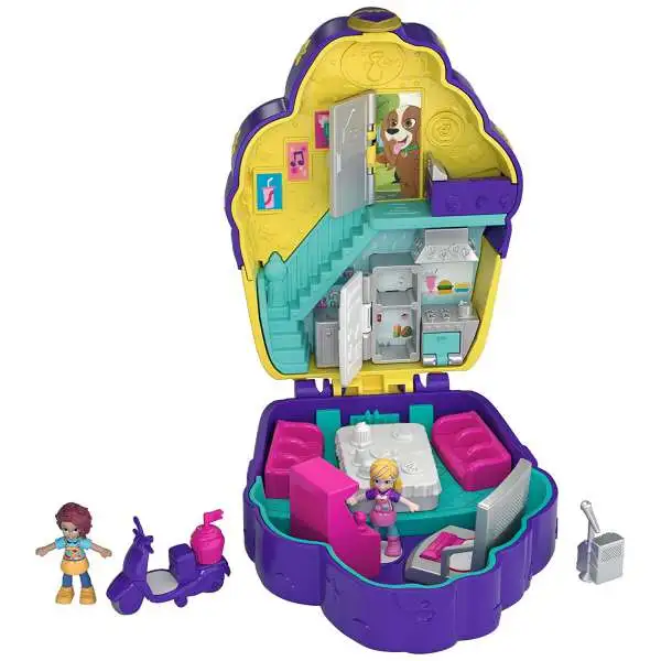 Polly Pocket Zen Cat Restaurant Japanese Sushi-Themed Playset with 2 Micro  Dolls