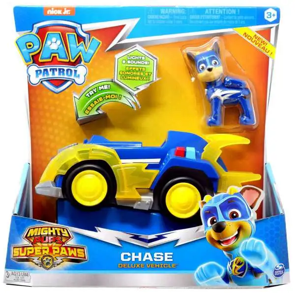 Paw Patrol Mighty Pups Super Paws Chase Vehicle & Figure