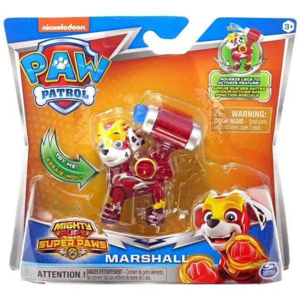 Paw Patrol Mighty Pups Super Paws Marshall Figure