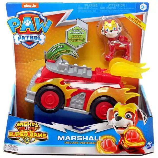 Paw Patrol Mighty Pups Super Paws Marshall Vehicle & Figure