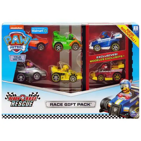 Paw Patrol Ready Race Rescue True Metal Chase, Zuma, Rubble, Marshall, Skye & Rocky Exclusive Diecast Car 6-Pack