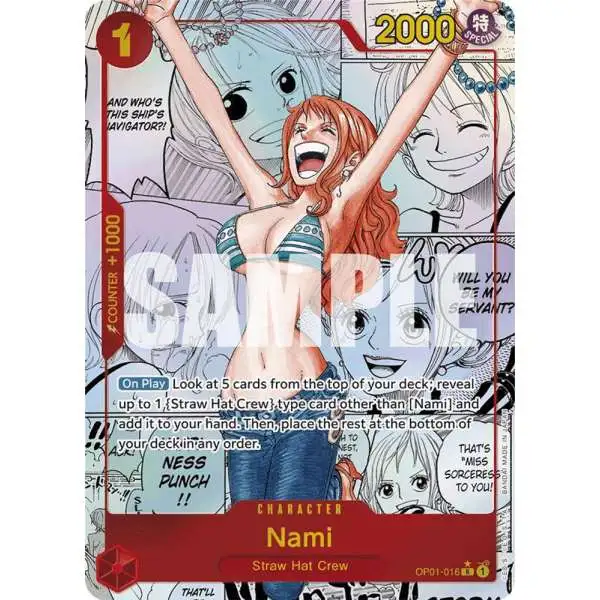 One Piece Trading Card Game Premium Booster Rare Nami OP01-016 [Manga]