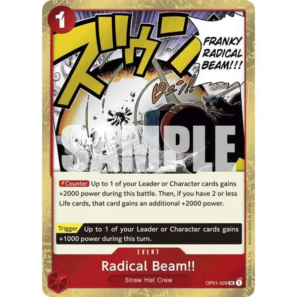 One Piece Trading Card Game Premium Booster Uncommon Radical Beam!! OP01-029 [Jolly Roger Foil]