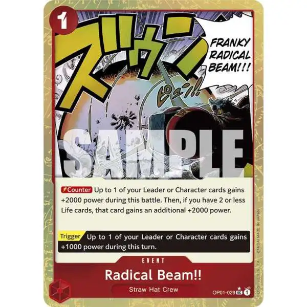 One Piece Trading Card Game Premium Booster Uncommon Radical Beam!! OP01-029 [Textured Foil]