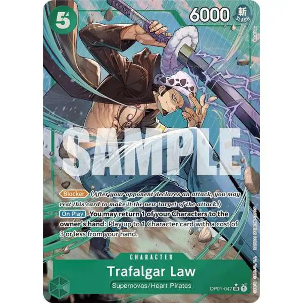 One Piece Trading Card Game Premium Booster Super Rare Trafalgar Law OP01-047 [Alternate Art]