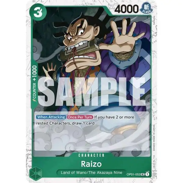 One Piece Trading Card Game Premium Booster Uncommon Raizo OP01-052 [Jolly Roger Foil]