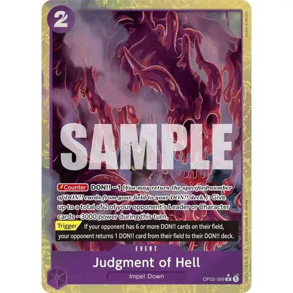 One Piece Trading Card Game Premium Booster Rare Judgment of Hell OP02-089 [Alternate Art]