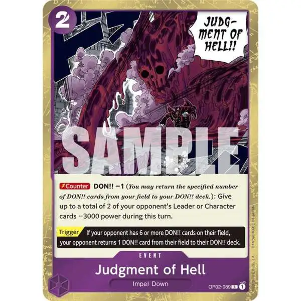 One Piece Trading Card Game Premium Booster Rare Judgment of Hell OP02-089 [Jolly Roger Foil]