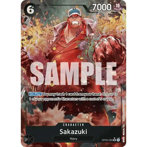 One Piece Trading Card Game Premium Booster Super Rare Sakazuki OP02-099 [Alternate Art]
