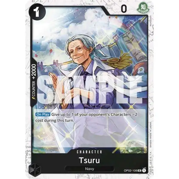 One Piece Trading Card Game Premium Booster Uncommon Tsuru OP02-106 [Jolly Roger Foil]
