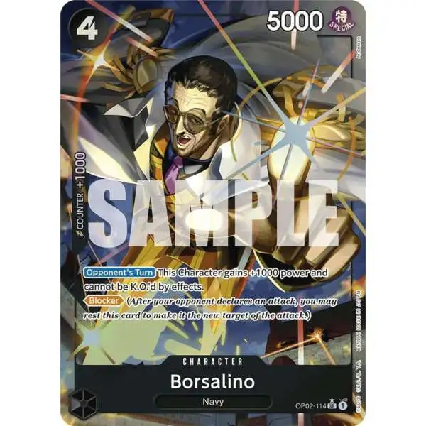 One Piece Trading Card Game Premium Booster Super Rare Borsalino OP02-114